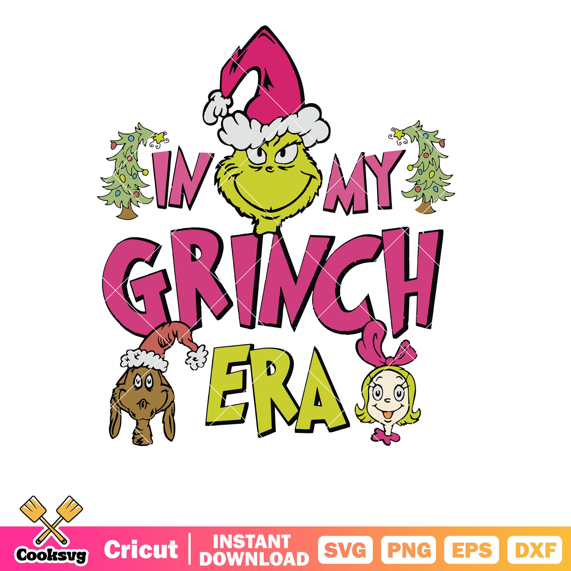 Christmas Retro In My Grinch Era Characters svg, in my grinch era svg