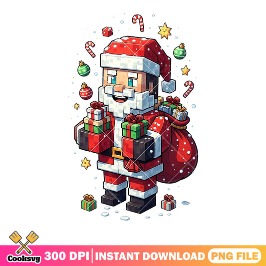 Christmas Steve presents png, minecraft​ png, santa claus png