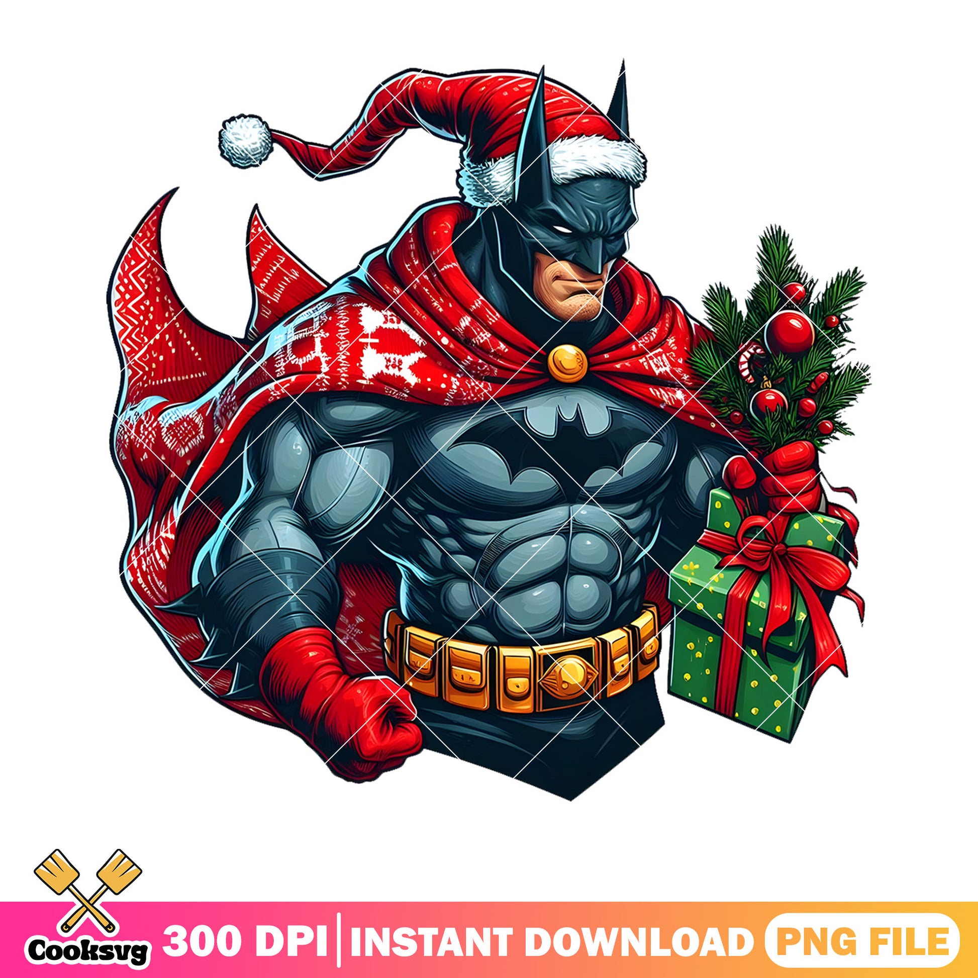 Christmas batman muscular png, batman gift png, batman muscular png