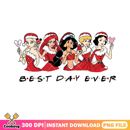 Christmas best day ever png, friends style png, disney funny png