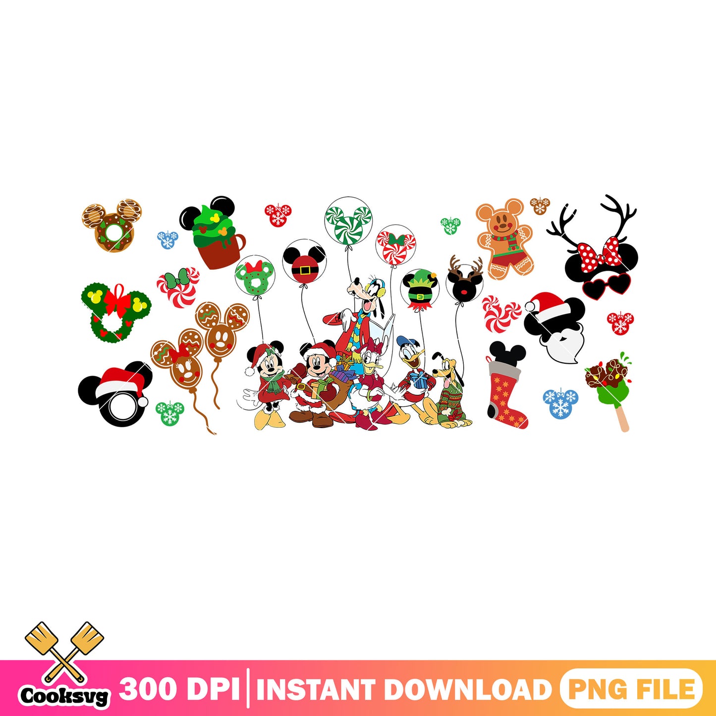 Christmas card disney film png, minnie mouse png, christmas vibes png