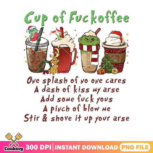Christmas cup of fuckoffee png