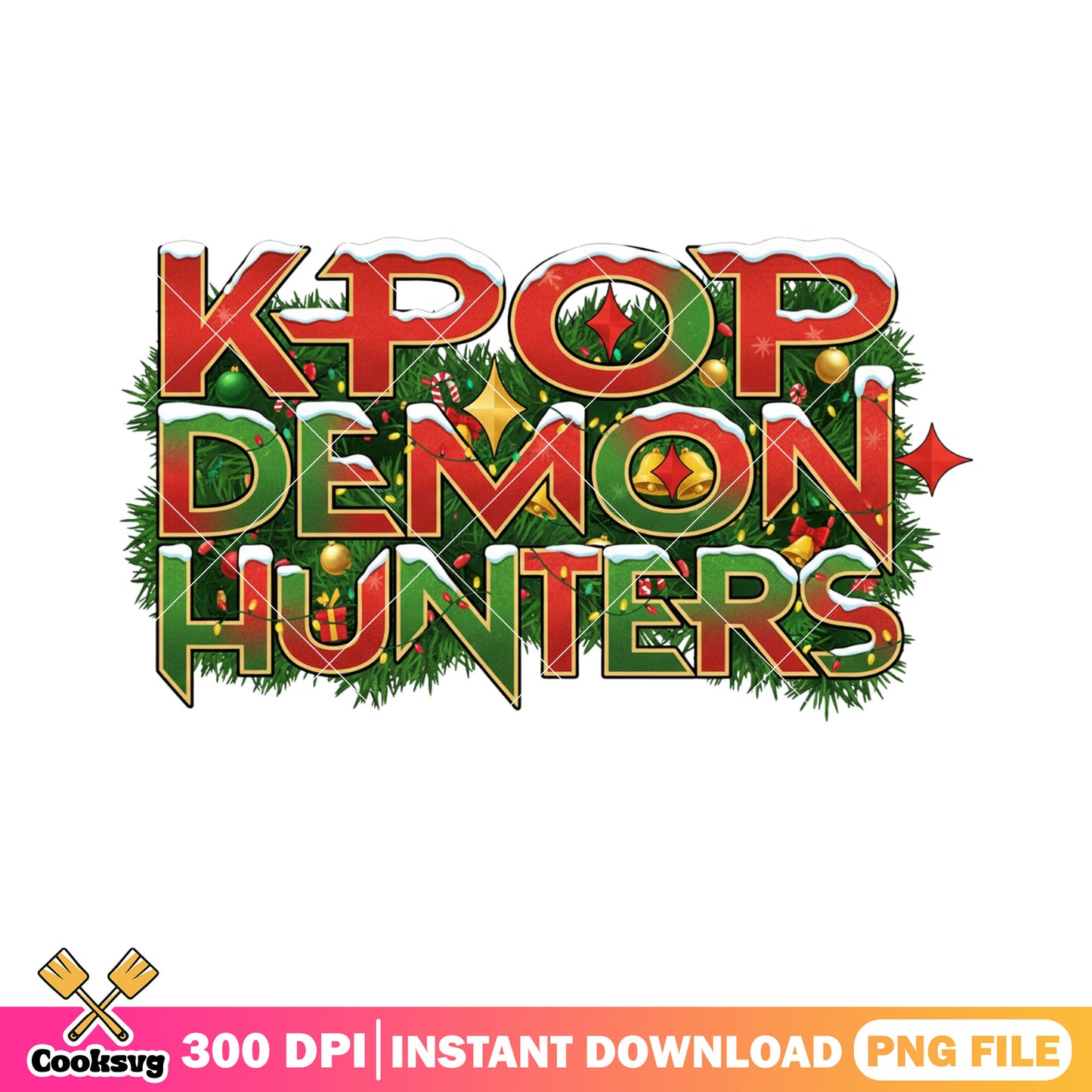 Christmas decore png, merry christmas png, kpop demon hunters png