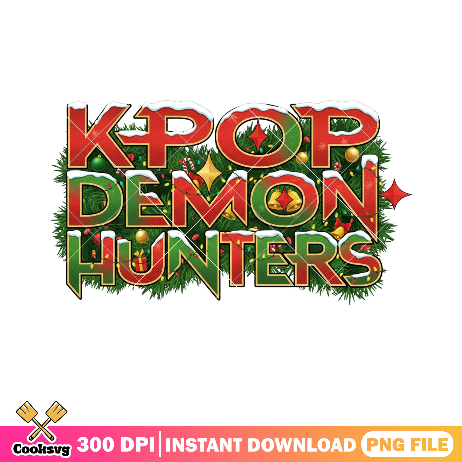 Christmas decore png, merry christmas png, kpop demon hunters png