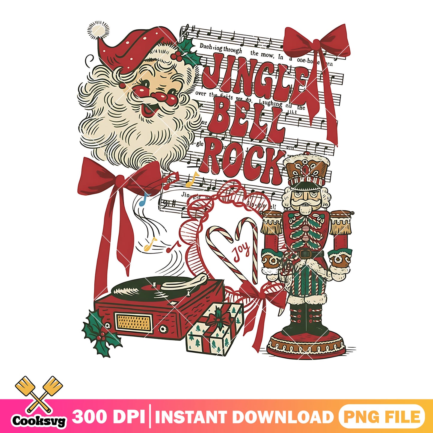 Christmas decor turntable  png, jingle bell png, merry christmas png