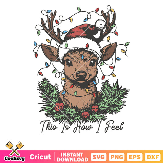 Christmas deer this to how I feel svg, christmas deer​ svg