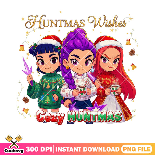 Christmas demon hunters png, rumi huntrix png, sweater christmas png