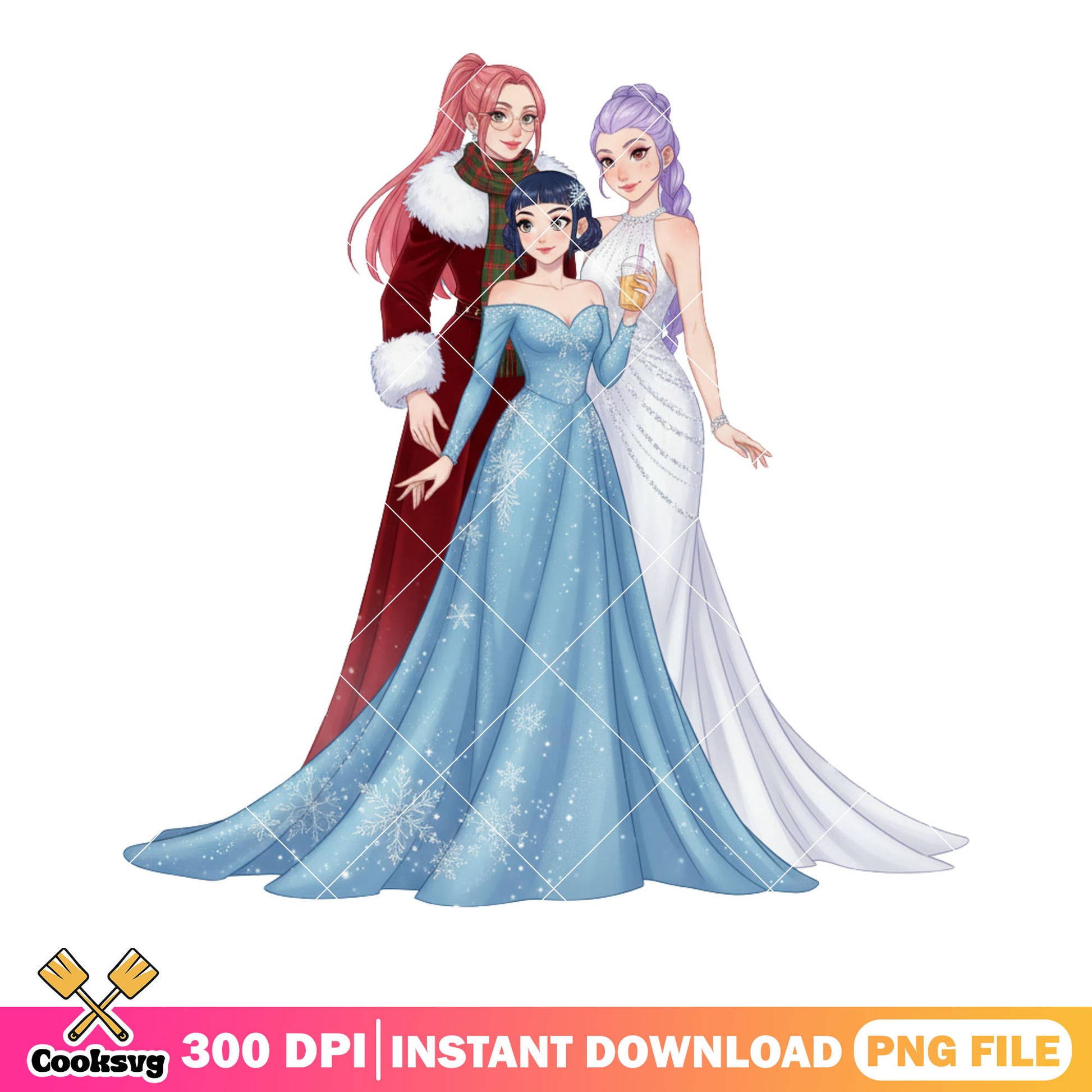 Christmas dress party png, rumi huntrix png, kpop demon hunter png