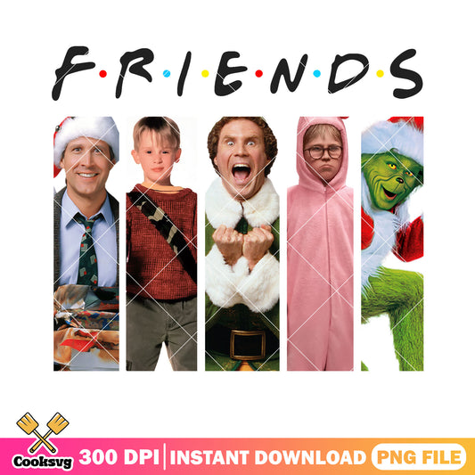 Christmas film night png, tv show friends png, merry christmas png