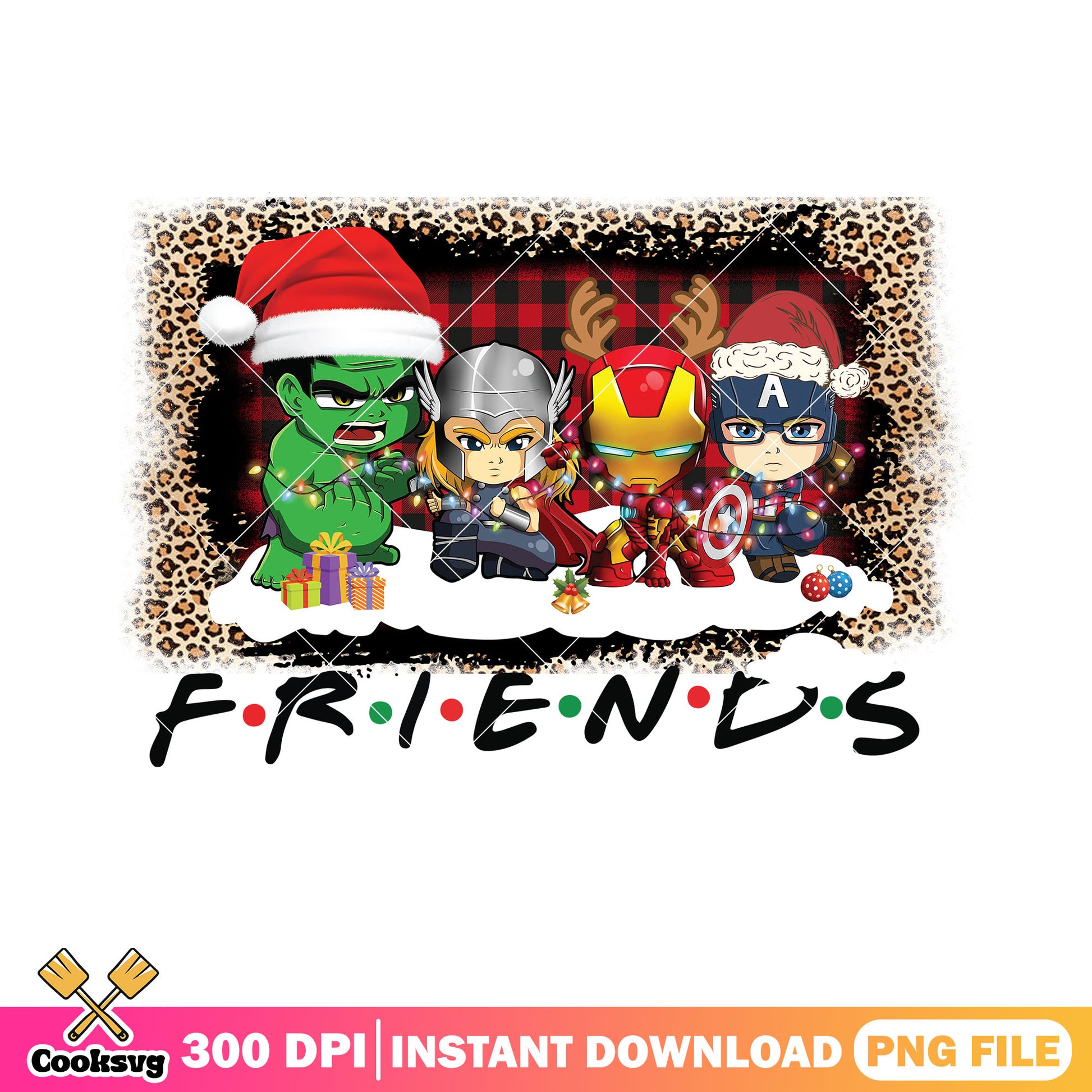 Christmas friends super hero png, marvel christmas png, iron man png
