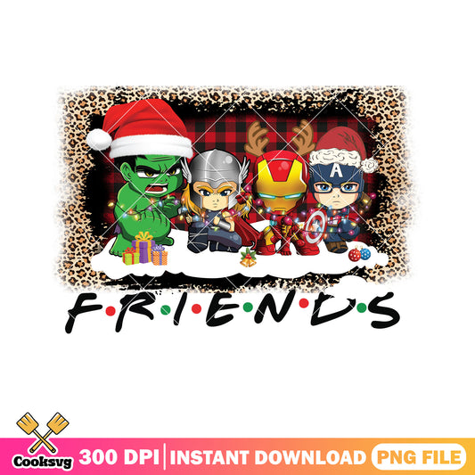 Christmas friends super hero png, marvel christmas png, iron man png