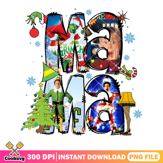 Christmas gift for mama png, christmas tree png, the grinch png