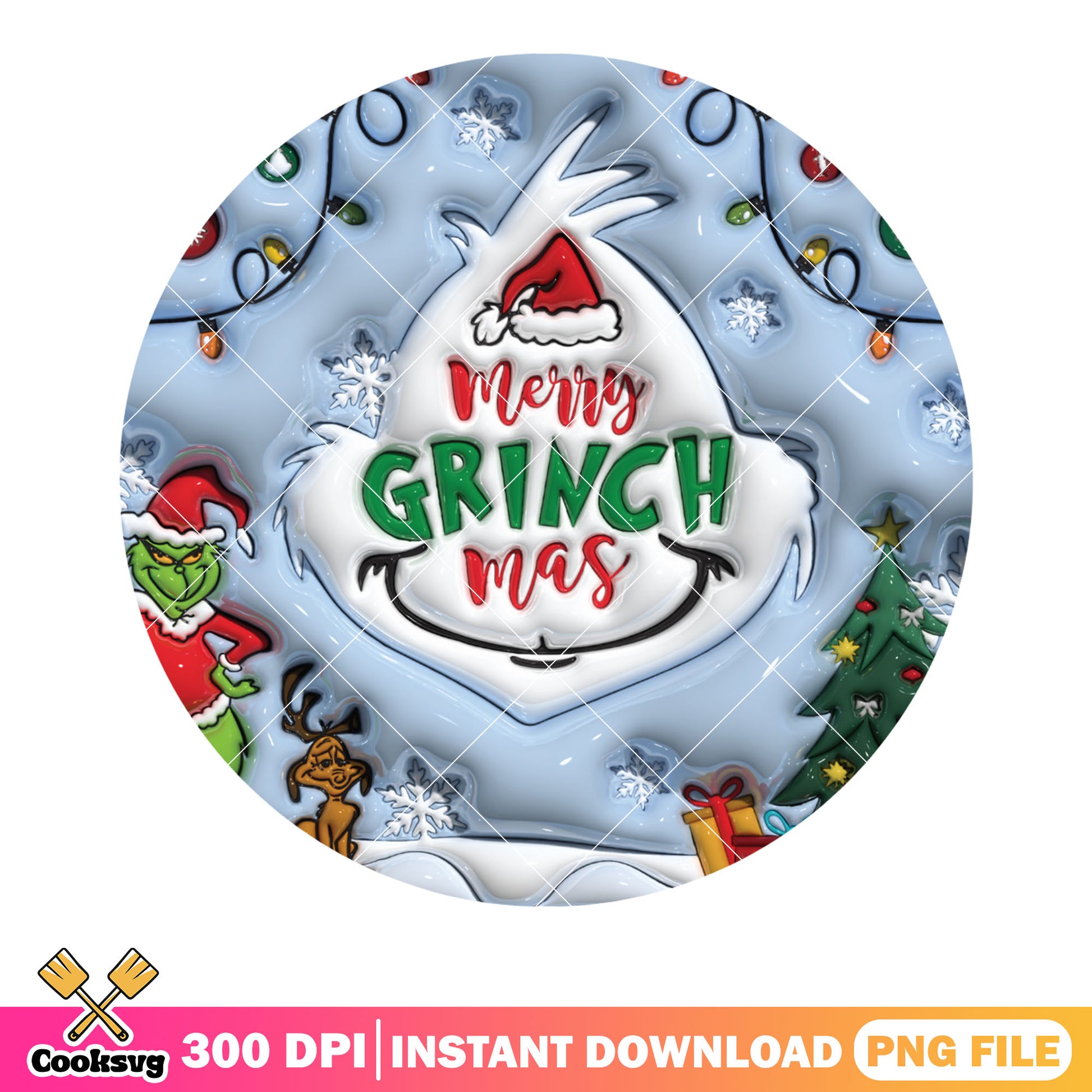 Christmas lights grinchy hat png, max the dog png, the grinch png