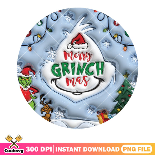 Christmas lights grinchy hat png, max the dog png, the grinch png