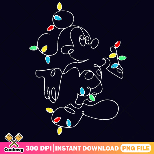 Christmas lights mickey mouse disney png