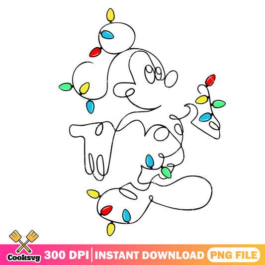 Christmas lights mickey mouse png