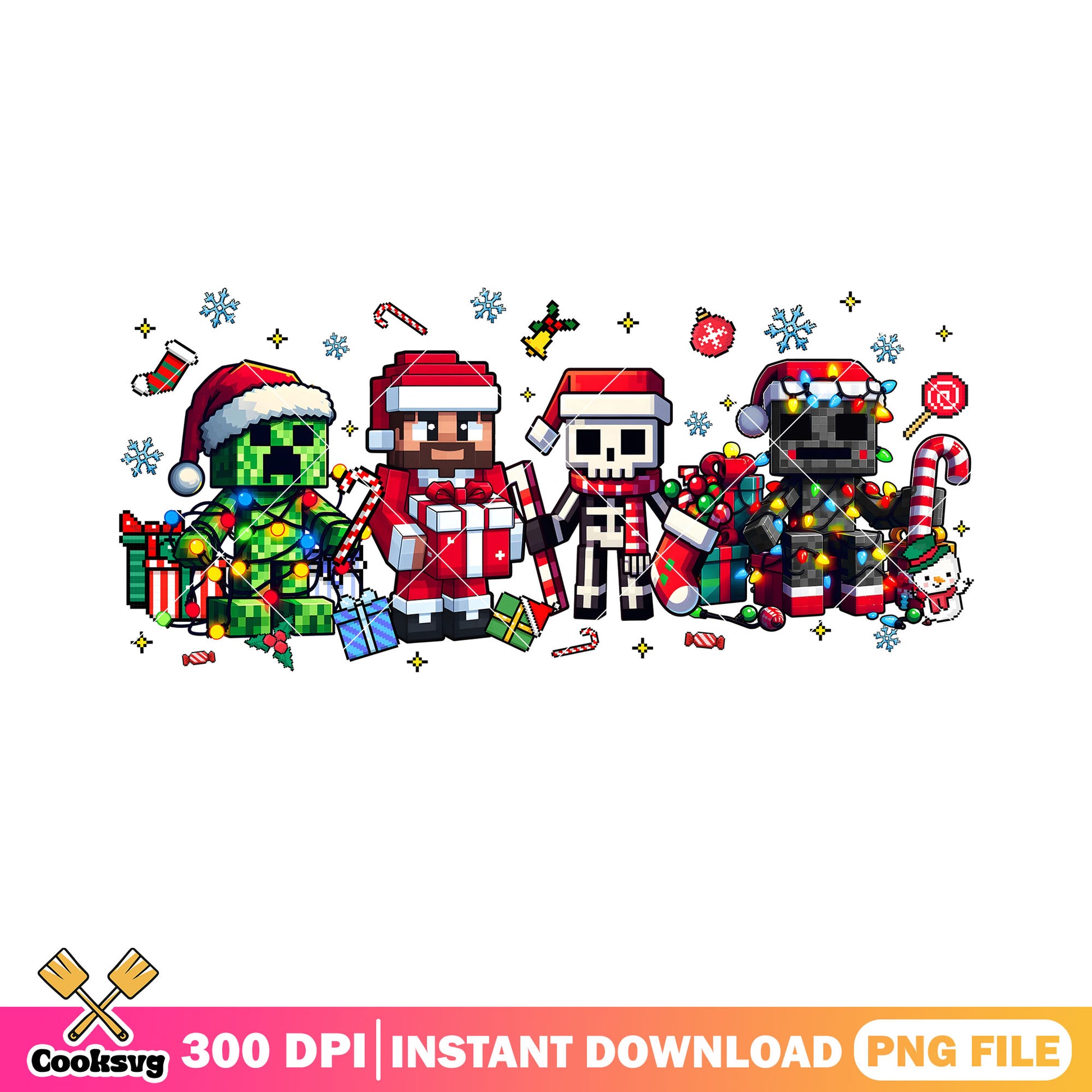 Christmas lights minecraft png, jingle bell png, mojang studios png