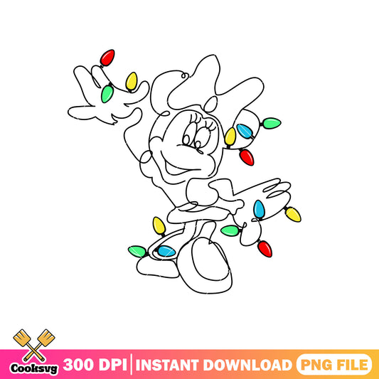 Christmas lights minnie mouse disney png