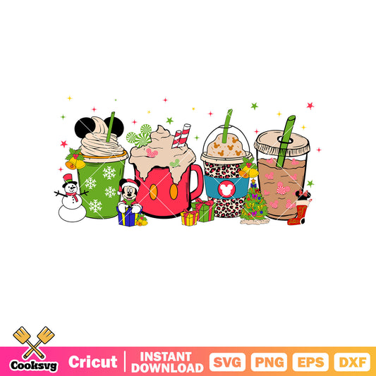 Christmas mickey coffee cup svg