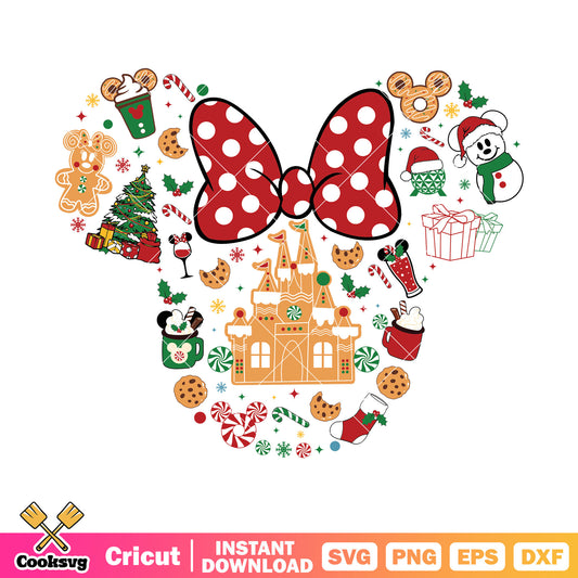 Christmas mouse head minnie snacks svg
