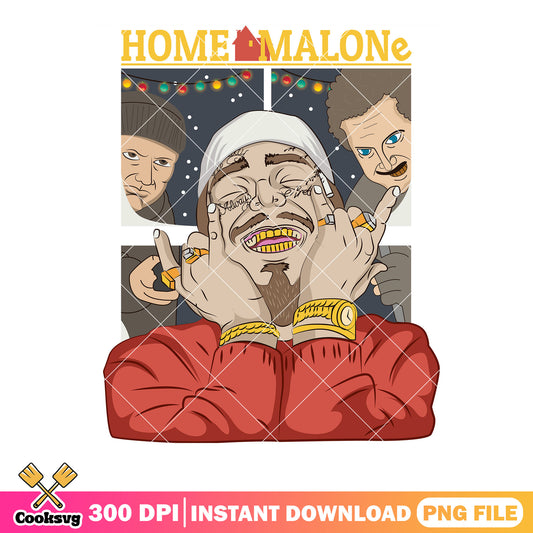 Christmas night rapper png, post malone png, home alone png