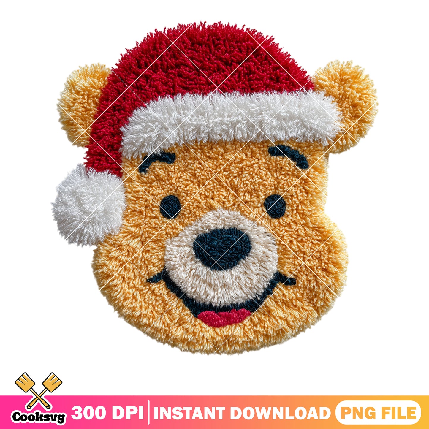 Christmas pooh bear png, happy christmas png, winnie the pooh​ png