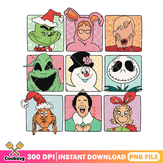 Christmas poster designs png, jack skelington png, oogie boogie png