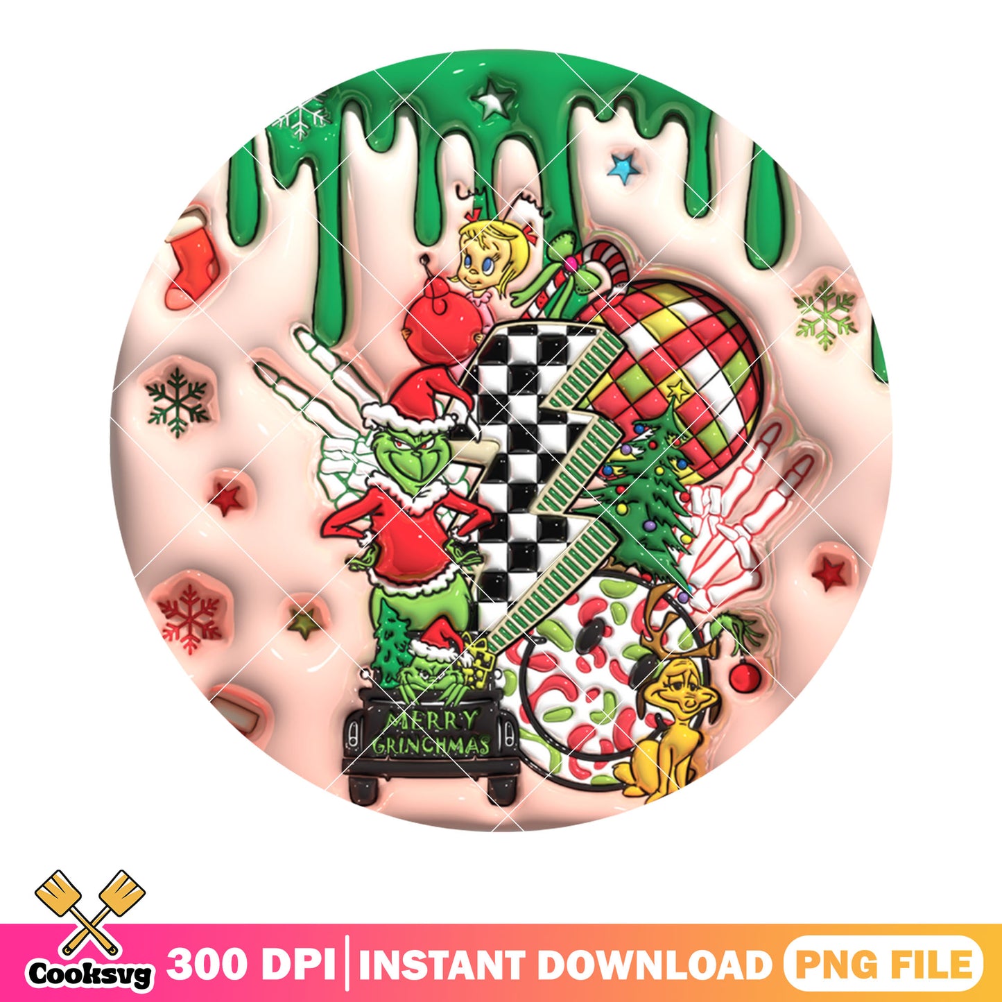 Christmas present cards png, christmas cookies png, the grinch png