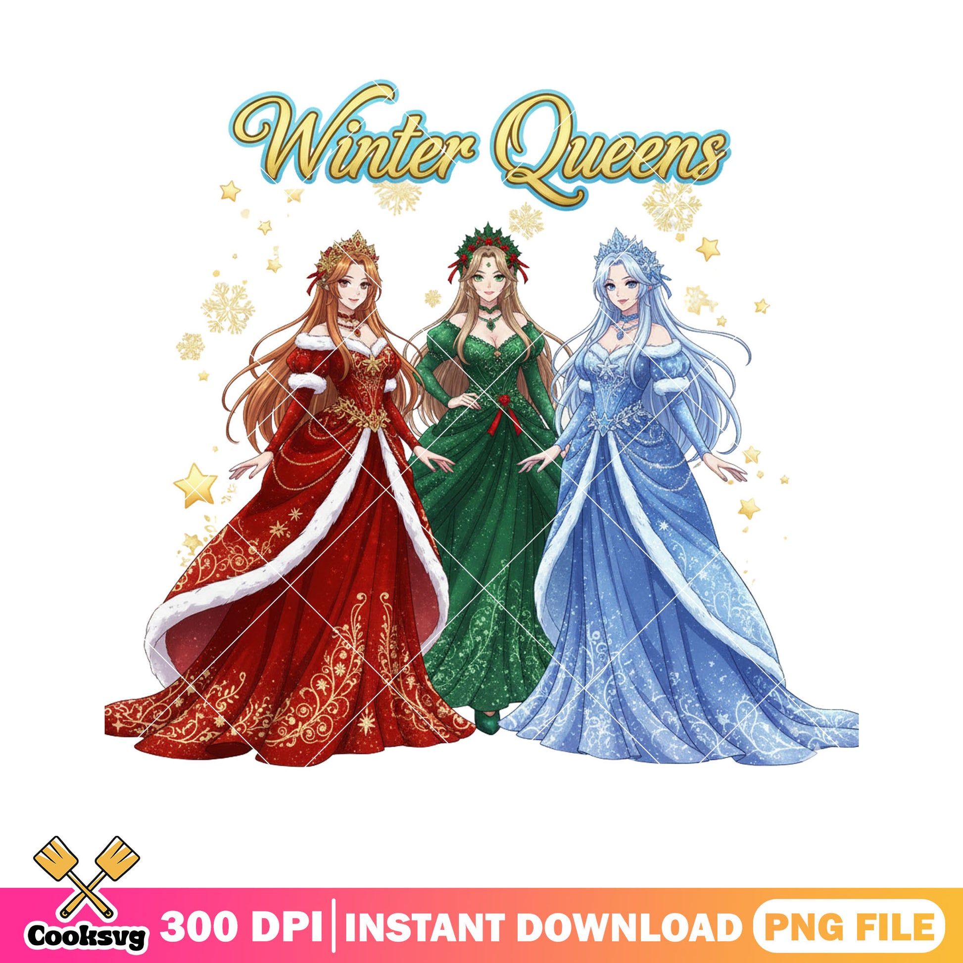 Christmas queen dress png, christmas socks​ png, kpop demon hunters png