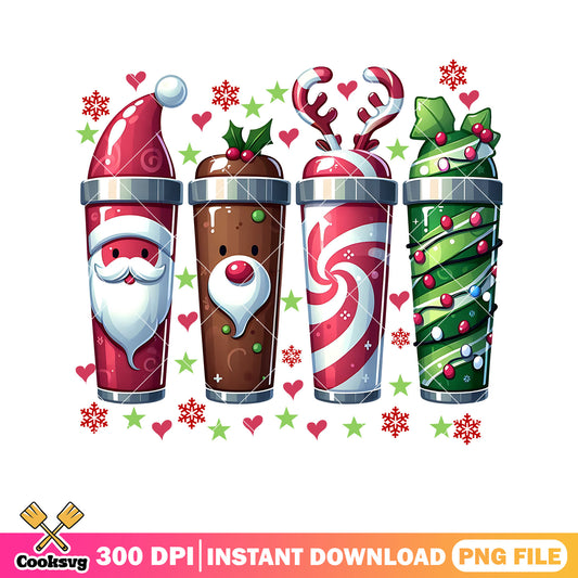 Christmas santa cute coffee png