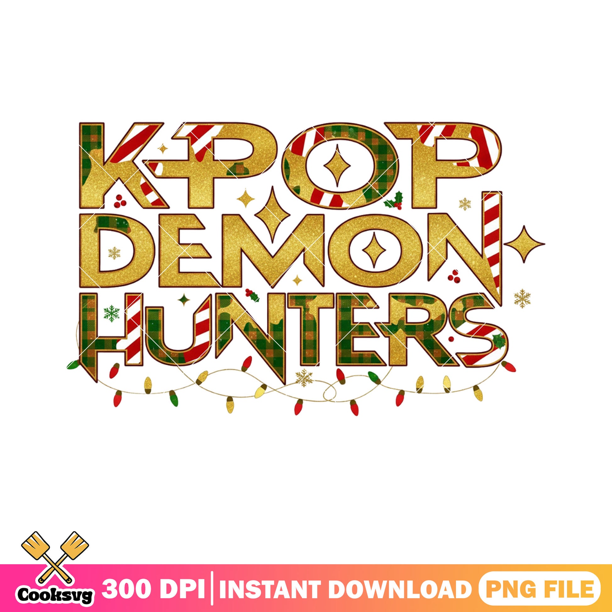 Christmas stringline hunters demon png, kpop demon hunters​ png