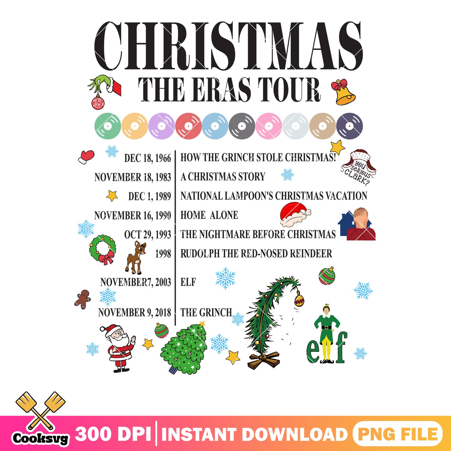 Christmas the eras tour png, a christmas story png, the grinch png