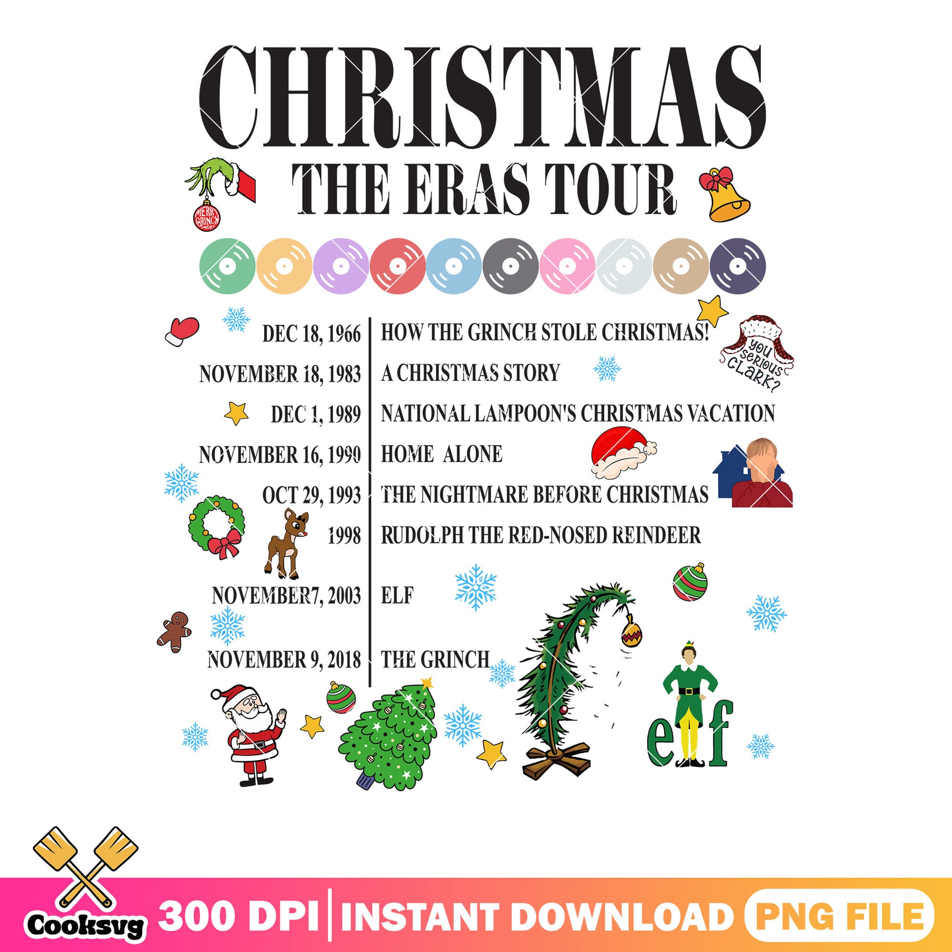 Christmas the eras tour png, a christmas story png, the grinch png