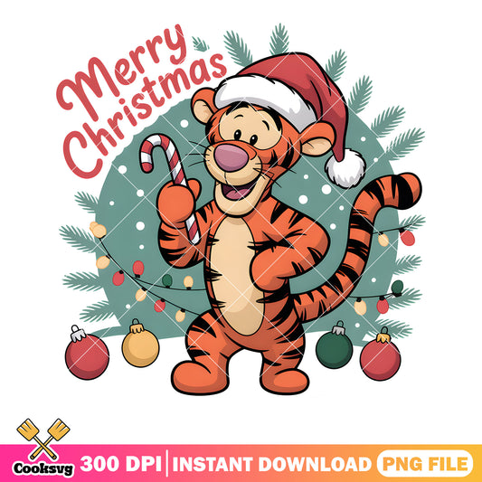 Christmas tiger poster xmas png, disney tiger png, disney christmas png