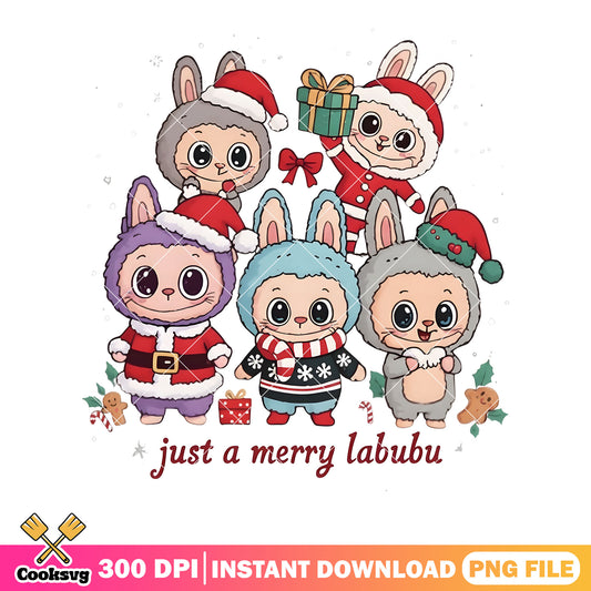 Christmas toy decor for kid png, santa costume png, labubu png
