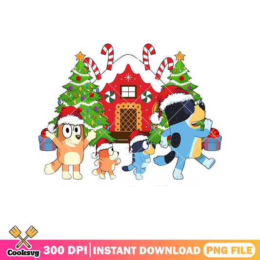 Christmas tree bluey family costume png, bluey candy png, bluey funny png