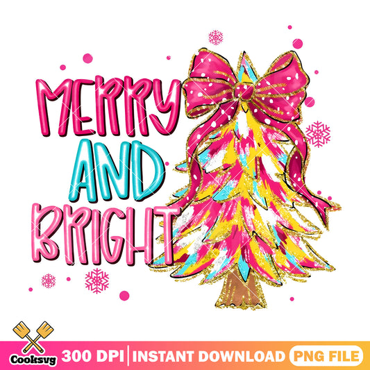 Christmas tree merry and bright png, merry and bright png, christmas tree png