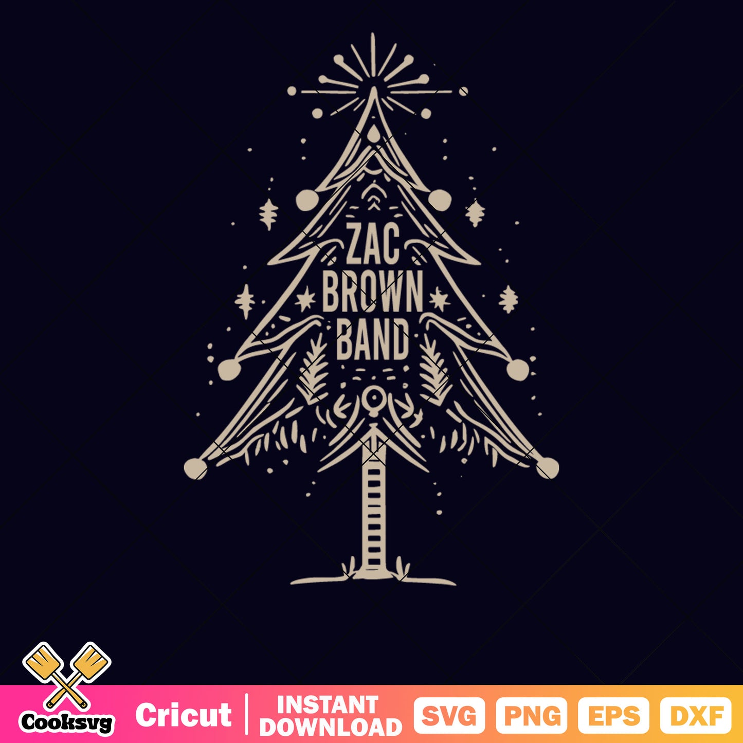 Christmas tree zac brown band svg, zac brown band​ svg, christmas tree svg