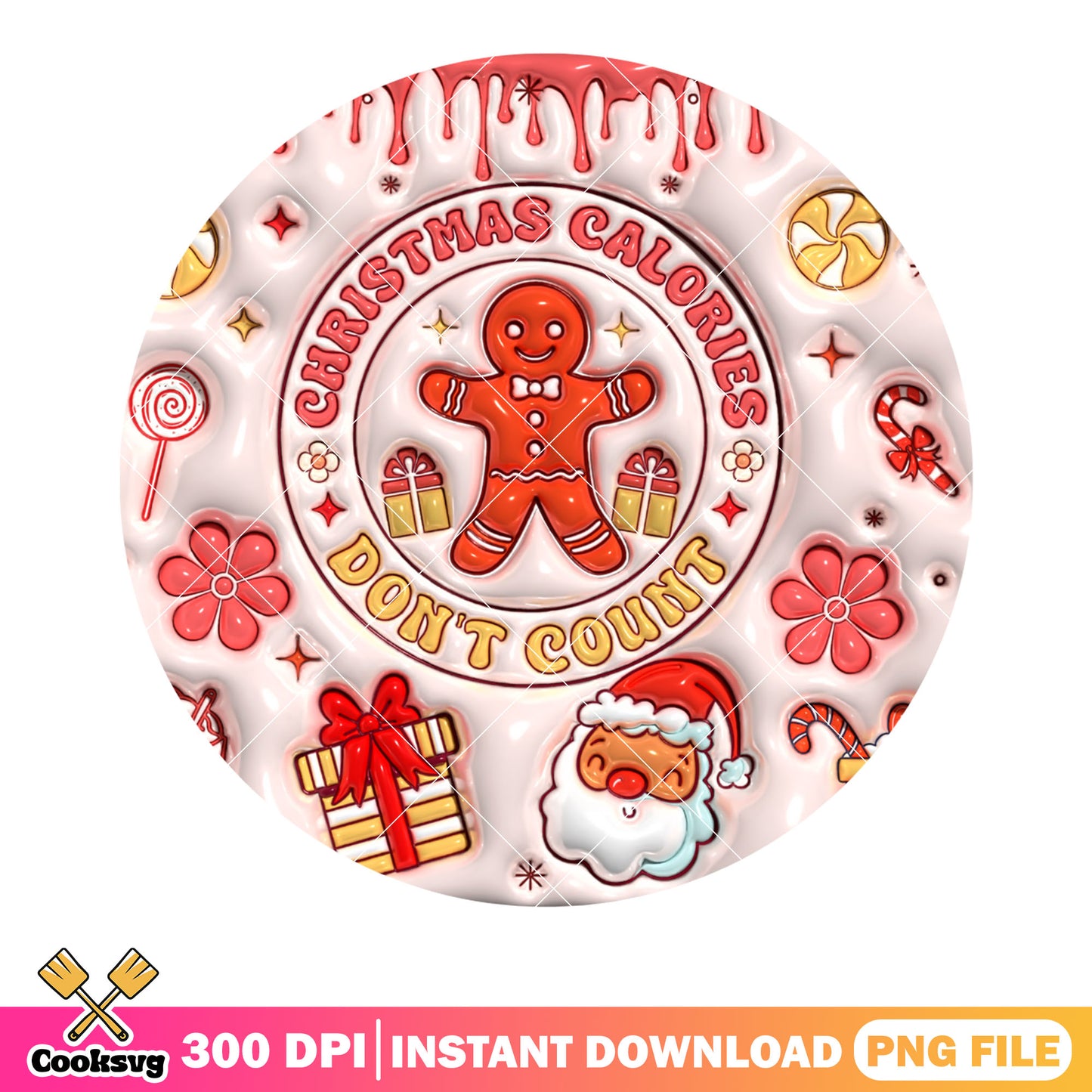 Christmas vibes dont break png, santa claus png, christmas lights png