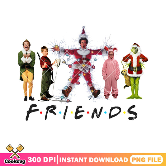 Christmas with my friends png, friends tv show png, merry christmas png