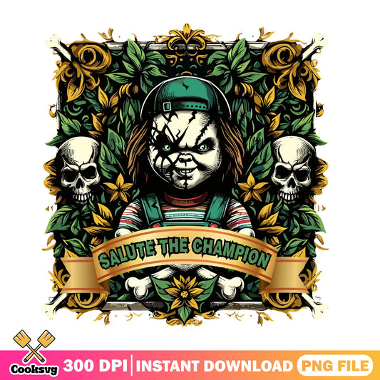 Chucky Salute The Champion PNG, Horror Movie PNG, Halloween PNG