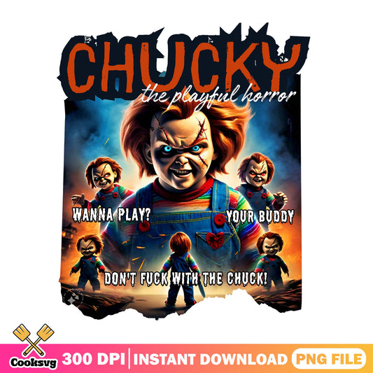 Chucky The Playful Horror PNG, Halloween Horror PNG, Wanna Play PNG