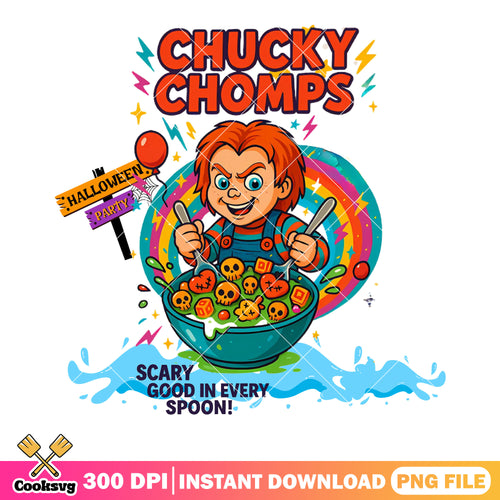 Chucky chomps png, halloween party png, skull skeleton png