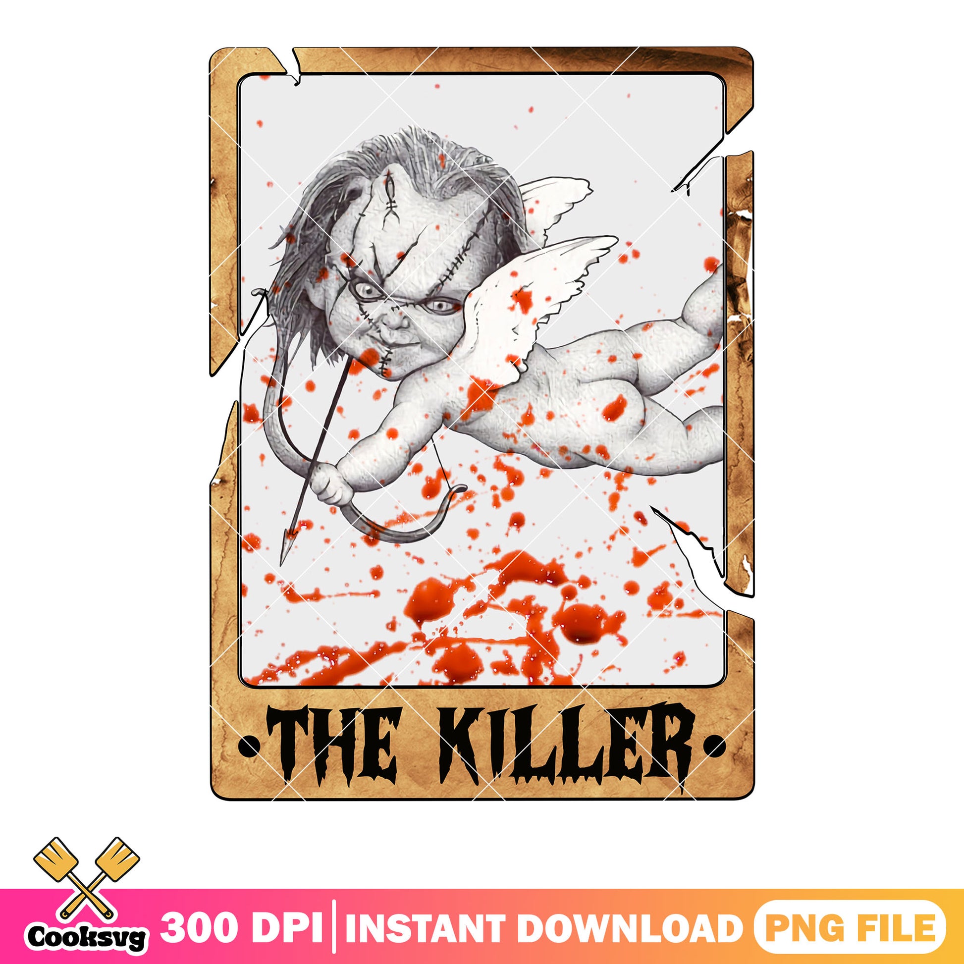 Chucky the cupid png, scared face png, childs play movies png