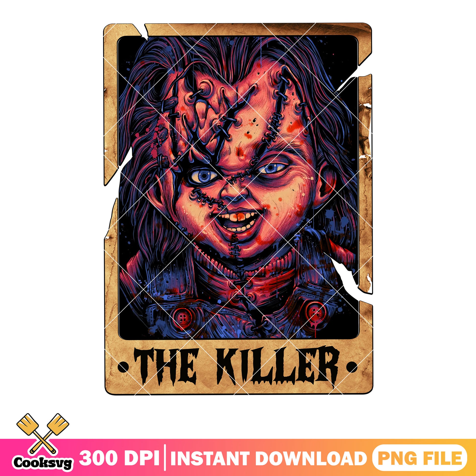 Chucky the lord killer png, creepy art png, childs play movies png