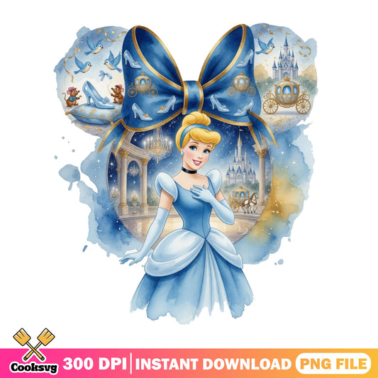 Cinderella Disney Princess Bow PNG, Mickey Ears PNG, Disney PNG