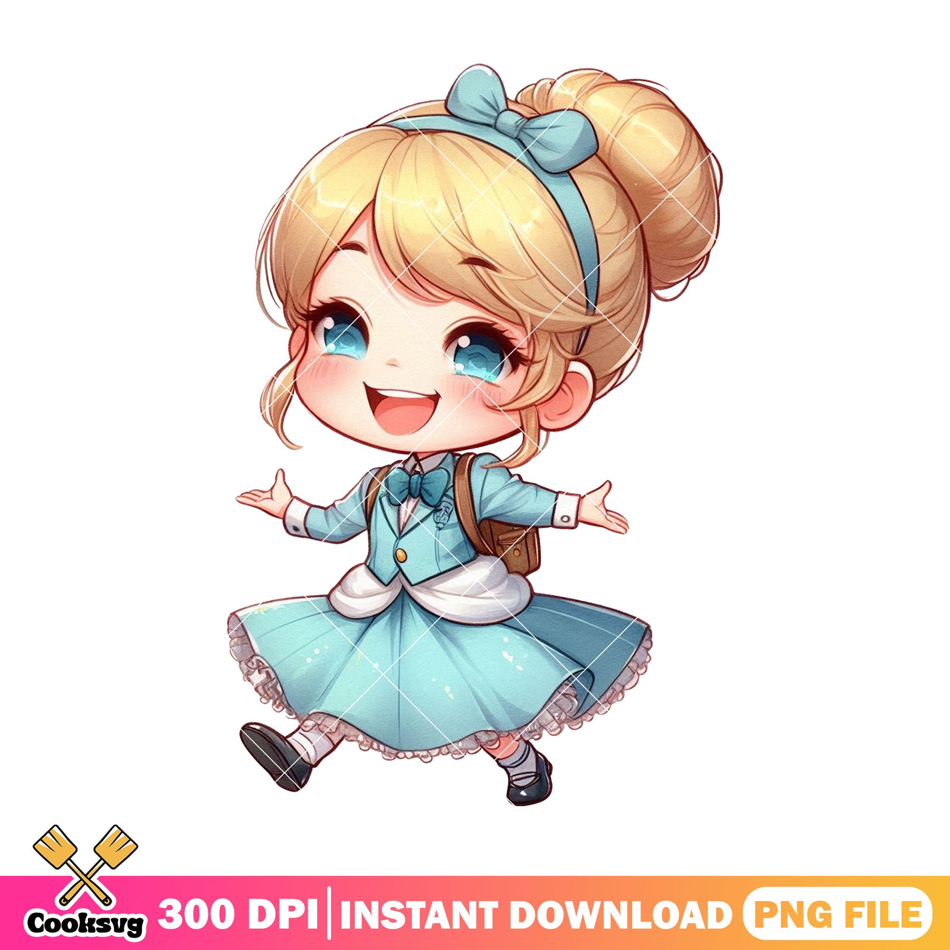 Cinderella cute png, disney cartoon png,​​ back to school clothes png