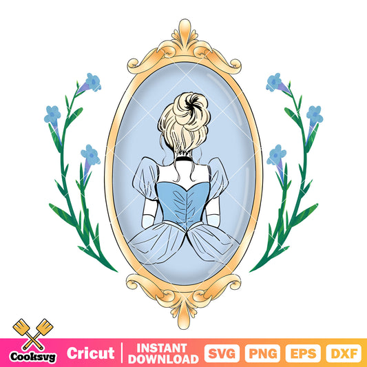 Cinderella princess back and mirror png, cinderella princess png