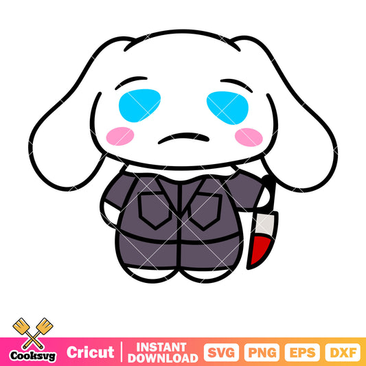Cinnamorolls michael myers svg, halloween cinnamoroll​ svg