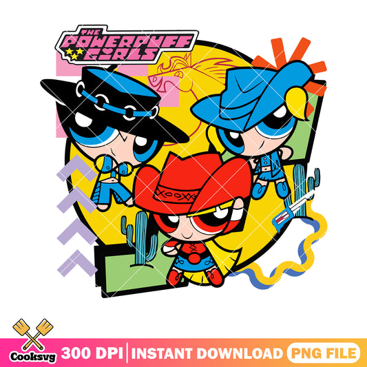 Classic 90s cartoon png, Powerpuff Girls png, cartoon network png